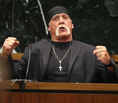 Hulk Hogan on the stand in court during trial